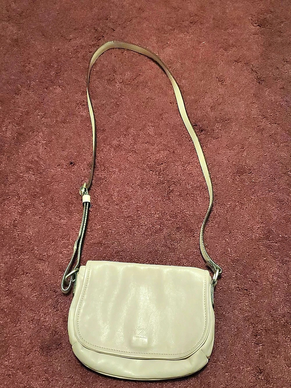 Sorrento De Martino Nude Pink Leather Real Italian Learher Crossbody Bag